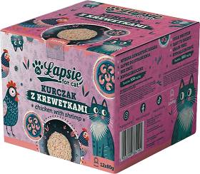 Łapsie Adult Karma z kurczakiem i krewetkami dla kota 12x80g PAKIET