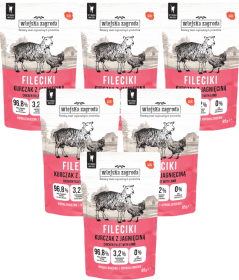 Wiejska Zagroda Karma Hipoalergiczna z kurczakiem i jagnięciną dla kota 12x85g SASZETKA PAKIET