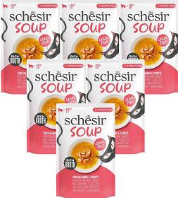 Schesir Soup Adult Salmon&Pumpkin in Broth Karma z łososiem i marchewką dla kota 12x40g PAKIET