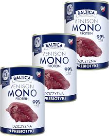 Baltica Monoprotein Adult Venison Karma z dziczyzną dla psa 6x400g PAKIET