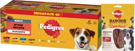 Pedigree Adult Wybór Smaków Karma w galaretce dla psa 40x100g + Pedigree Ranchos Superfoods 70g GRATIS