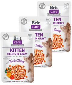 Brit Care Fillets with Turkey for Kitten Karma z indykiem w sosie dla kociąt 12x85g PAKIET