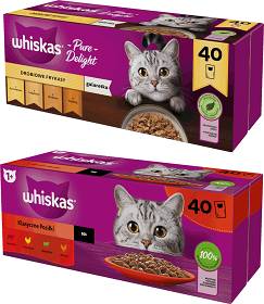 Whiskas Drobiowe Frykasy i Klasyczne Posiłki Karma w galaretce i sosie dla kota 80x85g