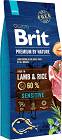 Brit Premium by Nature Adult Sensitive Lamb&Rice Karma z jagnięciną dla psa 2x15kg TANI ZESTAW