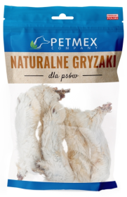 Petmex Przysmak Łapki królicze z futrem dla psa 100g 