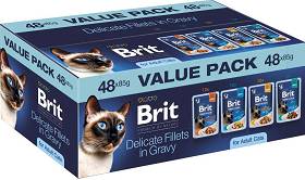 Brit Premium Kot Adult Delicate Fillets in Gravy Value Pack Filety w sosie 48x85g PAKIET