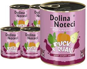 Dolina Noteci Superfood Karma z kaczką i przepiórką dla psa 6x800g PAKIET