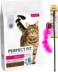 Perfect Fit Cat Adult 1+ Karma z łososiem dla kota 7kg + Wędka dla kota GRATIS