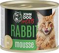 John Dog for Cats Rabbit Mousse Karma z królikiem dla kota 200g