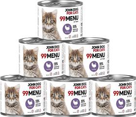 John Dog for Cats 99 MENU Kitten Turkey Karma z indykiem dla kociąt 6x200g PAKIET