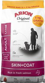 Arion Original Skin&Coat Adult Large Salmon&Rice Karma z łososiem dla psa 12kg + 3kg GRATIS