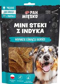 Pan Mięsko Przysmak Mini Steki z indyka dla psa 80g