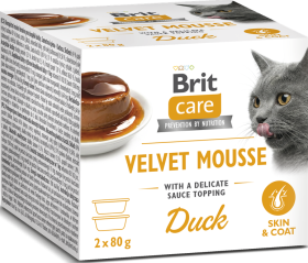 Brit Care Cat Velvet Mousse Skin&Coat Duck Karma z kaczką 2x80g