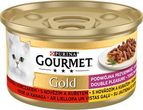 Gourmet Gold Karma z wołowiną i kurczakiem w sosie dla kota 85g