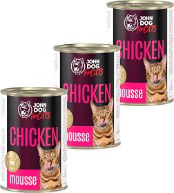 John Dog for Cats Chicken Mousse Karma z kurczakiem dla kota 6x400g PAKIET