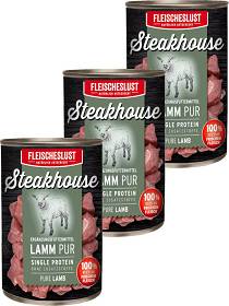Steakhouse Lamm pur Karma z jagnięciną dla psa oraz kota 6x800g PAKIET