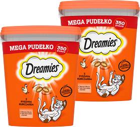 Dreamies Przysmak MEGA PUDEŁKO z pysznym kurczakiem dla kota 2x350g PAKIET