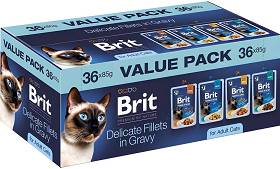 Brit Premium Cat Delicate Fillets in Gravy Value Pack Filety w sosie dla kota 36x85g PAKIET