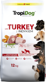 Tropidog Premium Adult Medium&Large Turkey Karma z indykiem dla psa 12kg