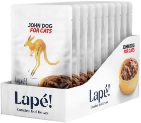 John Dog for Cats Lapé Kangaroo in Broth Karma z kangurem dla kota 10x100g PAKIET