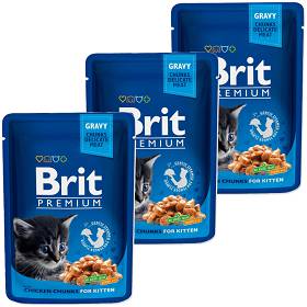 Brit Premium Cat with Chicken Chunks for Kitten Karma z kurczakiem dla kociąt 12x100g PAKIET