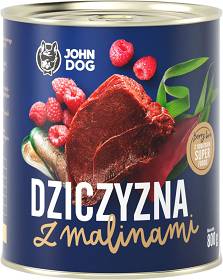 John Dog Berry Line Karma z dziczyzną i malinami dla psa 800g