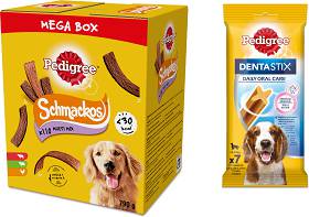 Pedigree Mega Box Przysmak Schmackos dla psa op. 790g + Przysmak DentaStix dla psa op. 180g GRATIS