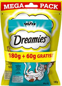 Dreamies Przysmak z pysznym serem dla kota op. 180g + Dreamies z łososiem 60g GRATIS [Data ważności: 10.06.2024]