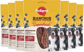 Pedigree Przysmak Ranchos Superfoods z wołowiną, jagodami i pełnym ziarnem dla psa 7x70g PAKIET