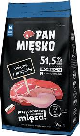 Pan Mięsko Junior Large Karma z cielęciną i przepiórką dla szczeniaka 9kg