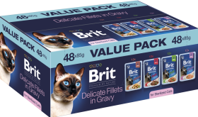 Brit Premium Value Pack Sterilised Cat Delicate Fillets in Gravy Filety w sosie dla kota 48x85g PAKIET