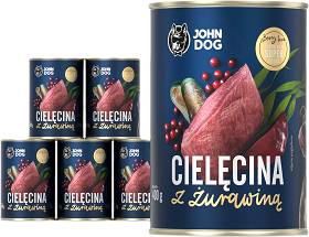 John Dog Berry Line Karma z cielęciną i żurawiną dla psa 6x400g PAKIET