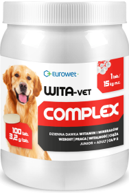 Eurowet Wita-Vet Complex Ca/p2 Preparat witaminowy dla psa 100tab.