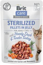 Brit Care Fillets with Duck&Turkey for Sterilised Cats Karma z kaczką i indykiem w galaretce dla kota 85g