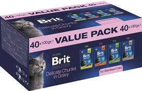 Brit Premium Value Pack Sterilised Cat Chunks in Gravy Kawałki w sosie dla kota 40x100g PAKIET