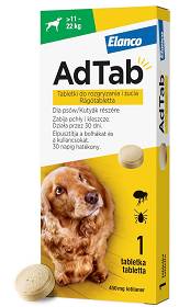 Elanco AdTab dla Psa o wadze 11-22kg Tabletka na pchły i kleszcze 1szt.