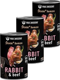 Paka Zwierzaka Seventh Heaven Rabbit&Beef Karma z królikiem i wołowiną dla psa 6x400g PAKIET