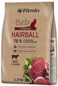 Fitmin Cat Purity Adult Hairball karma z wołowiną dla kota 1.5kg WYPRZEDAŻ