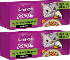 Whiskas Tasty Mix Wybór Szefa Kuchni Karma w sosie dla kota 2x(40x85g) PAKIET
