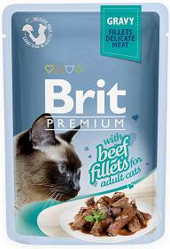 Brit Premium with Beef Fillets for Adult Cats Karma z wołowiną w sosie dla kota 85g