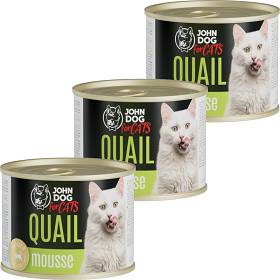 John Dog for Cats Quail Mousse Karma z przepiórką dla kota 6x200g PAKIET