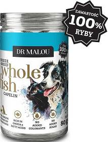 Dr Malou Freeze Dried Liofilizowane Przysmaki z kapelana dla psa i kota 50g