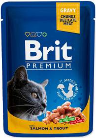 Brit Premium Cat with Salmon&Trout Karma z łososiem i pstrągiem dla kota 100g