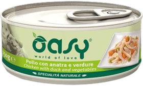 Oasy Natural Adult Chicken with Duck and Vegetables Karma z kurczakiem i kaczką dla psa 150g