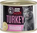 John Dog for Cats Turkey Mousse Karma z indykiem dla kota 200g