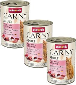 Animonda Carny Adult Karma z wołowiną, indykiem i krewetkami dla kota 6x400g PAKIET [Data ważności: 12.02.2026]