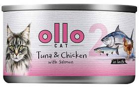 Ollo nr 2 Tuna&Chicken with Salmon Karma z tuńczykiem, kurczakiem i łososiem w sosie dla kota 70g