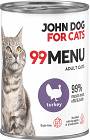 John Dog for Cats 99 MENU Adult Turkey Karma z indykiem dla kota 400g