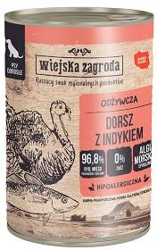 Wiejska Zagroda Karma z dorszem i indykiem dla psa 400g