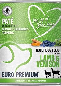 Euro Premium Pate Adult Lamb&Venison Karma z jagnięciną i dziczyzną dla psa 400g